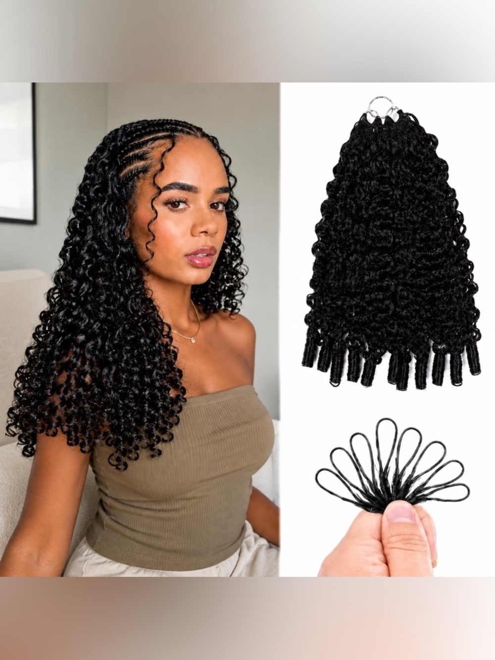 HUMAN HAIR Burmese Curly Crochet Human Hair 16 Inch 120g Natural Black NEW!